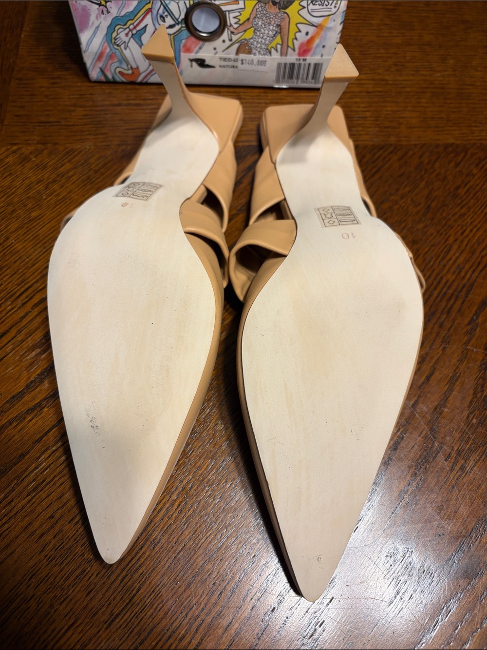 Jeffrey Campbell Tan Knotted Leather Pointed Mules - Picture 4 of 5